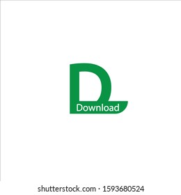 Download button Rounded symbol In a green square frame.