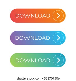 Download button set flat design