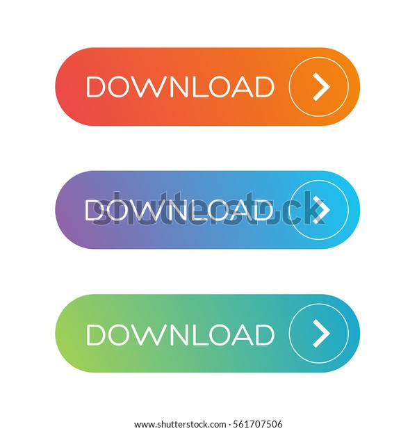 ダウンロードボタンセットフラットデザイン のベクター画像素材 ロイヤリティフリー
