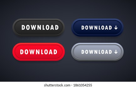 Download button set. For mobile app, website. Vector on isolated background. EPS 10