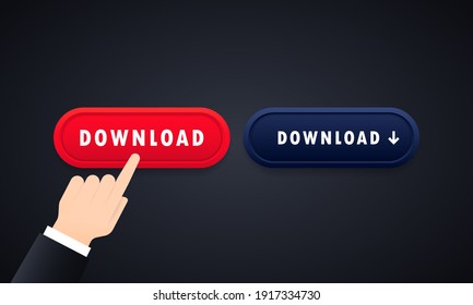 Download button set. For mobile app, website. Vector on isolated background. EPS 10