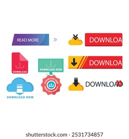 Download Button Set Vector Design.