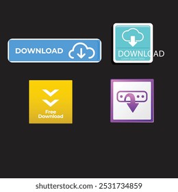Download Button Set Vector Design.