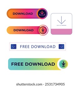Download Button Set Vector Design.