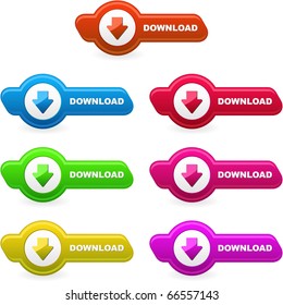Download button set. Vector illustration.
