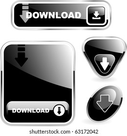 Download button set. Vector set for web.