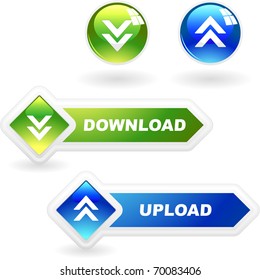 Download button set. Vector set for web.