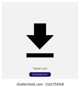 Download button sign icon in trendy flat style isolated on grey background, modern symbol vector illustration for web