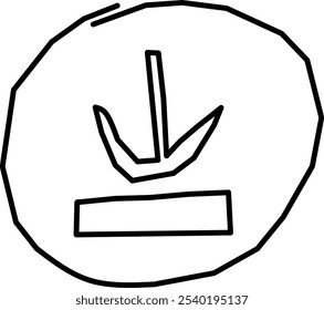 Ilustración de diseño de Vector de Botón de Descarga en estilo Doodle