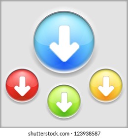 Download button, vector eps10 illustration