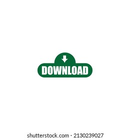Download button vector. Green download button with drop down arrow