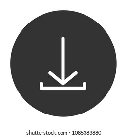 download button vector icon, download arrow sign