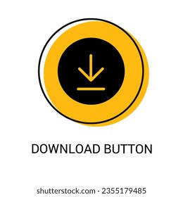 Vector de botón de descarga. Icono del botón de descarga en fondo blanco. Vector de material.