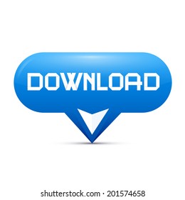Download Button Vector Illustration Isolated on White Background