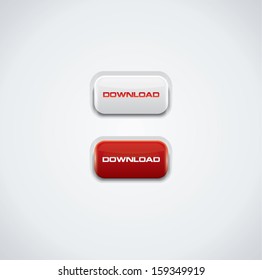 Botones de descarga, rojo y blanco