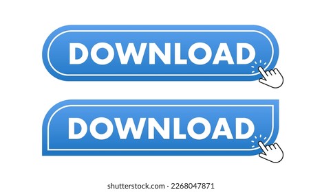 Download buttons. Set collection of download button elements for ui ux web design template. Install symbol, simple flat vector illustration for website or mobile app. Vector illustration