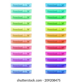 Download buttons set in different colors and two brightness levels