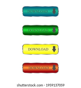 Download buttons set. Vector illustration.