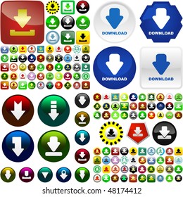 Download buttons. Vector great collection.