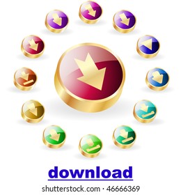 Download buttons. Vector set for web.
