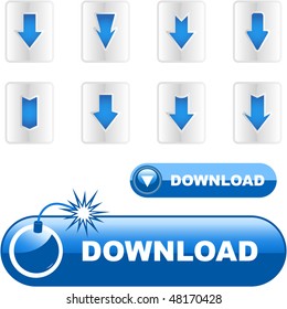 Download buttons. Vector set for web.