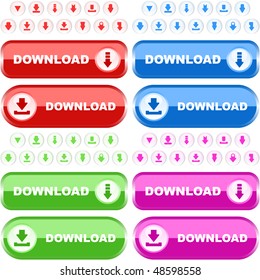 Download buttons. Vector set for web.