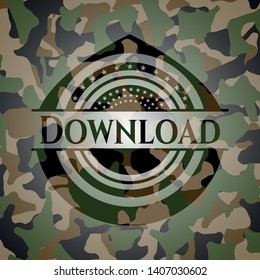 Download camouflaged emblem. Vector Illustration. Detailed.