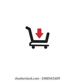 Download cart icon flat vector design