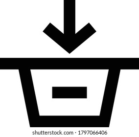 icono de la línea delgada del vector del carro de descarga 