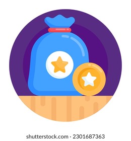 Download cash points flat round icon