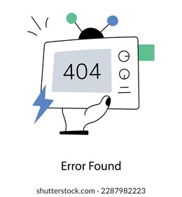Download the catchy flat illustration of error found 