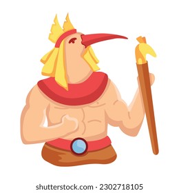 Descargar la pegadiza ilustración plana del dios thoth