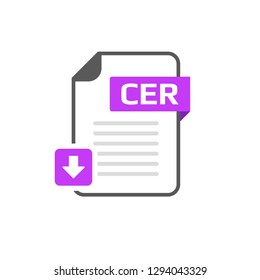 Download CER file format, extension icon. Vector icon