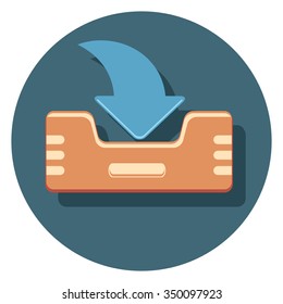 download circle icon with shadow