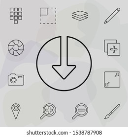 Download in Circle icon. Universal set of web for website design and development, app development
