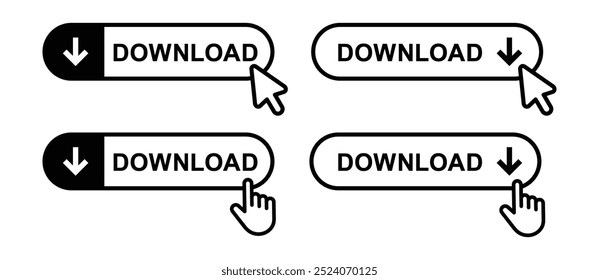 Download click button icon, vector illustration