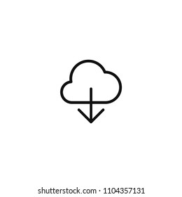 Download From Cloud Action User Interface vector icon