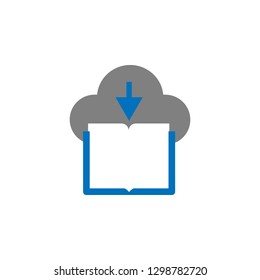 Download and cloud and book icon. Element of education icon for mobile concept and web apps. Detailed Download and cloud and book icon can be used for web and mobile