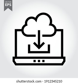 Download from Cloud computing icon vector. Eps10 vector illustration.