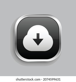 descargar diseño de iconos de relleno en la nube. Estilo botón brillante rectángulo redondeado aislado en fondo gris. Ilustración del vector