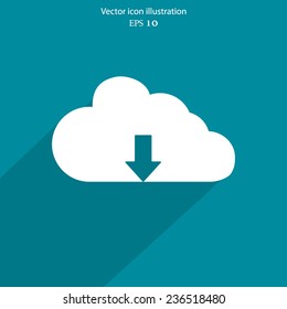 Download cloud flat icon. Eps 10 vector illustration.