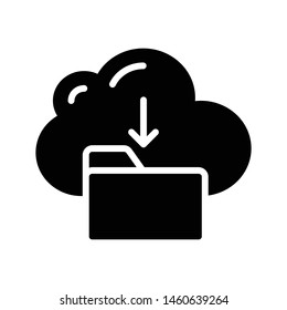 download cloud folder glyph flat vector icon