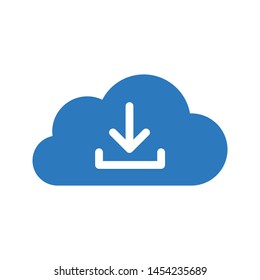 download cloud glyph colour vector icon
