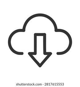 Download cloud icon with arrow vector symbol Vector, illustration