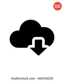 Download to Cloud Icon Flat Style Isolated Vector Illustration