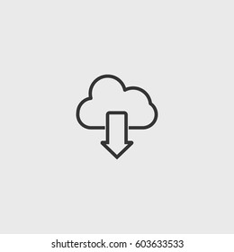 Download cloud  icon illustration isolated vector sign symbol