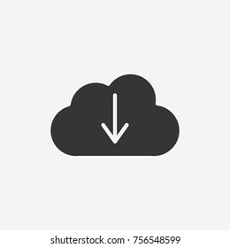 Download cloud icon illustration isolated vector sign symbol