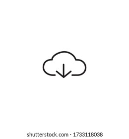 Download from cloud icon. Line icon design.