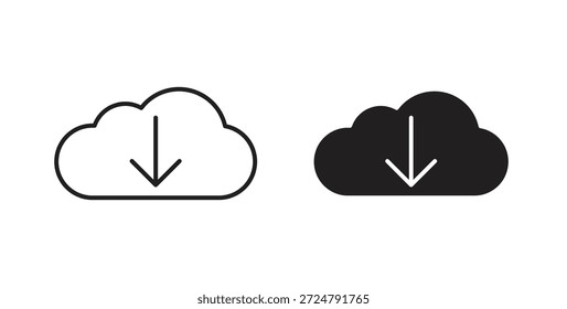 Descarga de Cloud icon en diseño de línea y colores sólidos en blanco y negro para diseños