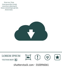 Download from cloud icon. Load symbol.